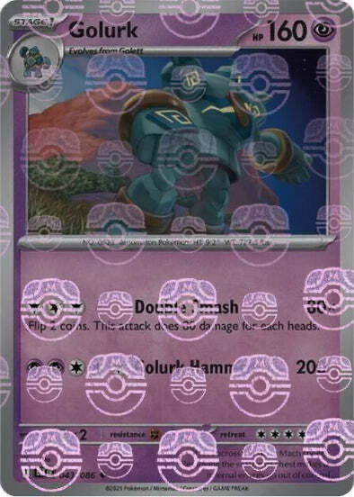 Black Bolt Golurk #43/86 Masterball Holo